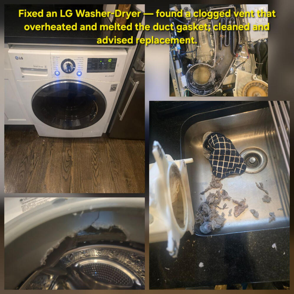 LG dryer - fix clogged vent